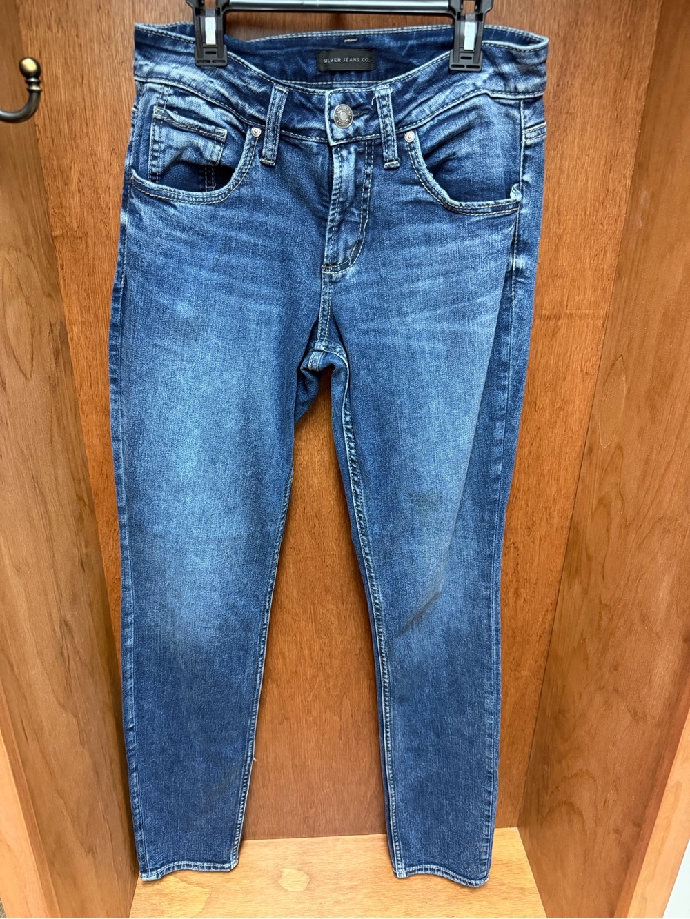 Silver Boyfriend Blue Jeans Women's